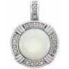 Cabochon Pendant Mounting in Platinum for Round Stone, 3.33 grams