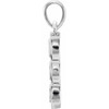 Three Stone Rope Pendant Mounting in Sterling Silver for Round Stone, 1.34 grams