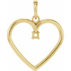 Heart Pendant Mounting in 10 Karat Yellow Gold for Round Stone, 1.09 grams