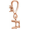 Trio Accented Pendant Mounting in 14 Karat Rose Gold for Round Stone, 0.51 grams