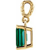 Emerald Solitaire Pendant with Rope Bail Mounting in 14 Karat Yellow Gold for Emerald Stone, 0.59 grams