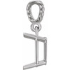 Emerald Solitaire Pendant with Rope Bail Mounting in Sterling Silver for Emerald Stone, 0.47 grams