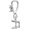 Trio Accented Pendant Mounting in 14 Karat White Gold for Round Stone, 0.5 grams