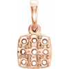 Cluster Pendant Mounting in 14 Karat Rose Gold for Round Stone, 1.01 grams