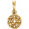Cluster Pendant Mounting in 14 Karat Yellow Gold for Round Stone, 0.9 grams