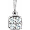 Cluster Pendant Mounting in 14 Karat White Gold for Round Stone, 0.88 grams