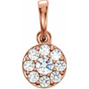 Cluster Pendant Mounting in 14 Karat Rose Gold for Round Stone, 0.9 grams