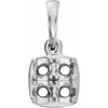 Cluster Pendant Mounting in Platinum for Round Stone, 1.45 grams