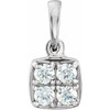 Cluster Pendant Mounting in Platinum for Round Stone, 1.45 grams