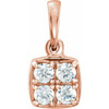 Cluster Pendant Mounting in 14 Karat Rose Gold for Round Stone, 0.91 grams