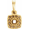 Halo Style Pendant Mounting in 14 Karat Yellow Gold for Square Stone, 1.01 grams