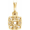Cluster Pendant Mounting in 14 Karat Yellow Gold for Round Stone, 0.84 grams