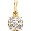 Cluster Pendant Mounting in 14 Karat Yellow Gold for Round Stone, 0.84 grams