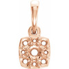 Cluster Pendant Mounting in 14 Karat Rose Gold for Round Stone, 0.84 grams