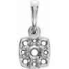 Cluster Pendant Mounting in Platinum for Round Stone, 1.32 grams