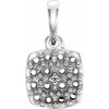 Cluster Pendant Mounting in 14 Karat White Gold for Round Stone, 1.14 grams