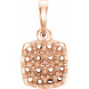 Cluster Pendant Mounting in 14 Karat Rose Gold for Round Stone, 1.19 grams