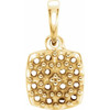 Cluster Pendant Mounting in 14 Karat Yellow Gold for Round Stone, 1.19 grams