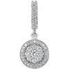 Cluster Pendant Mounting in 14 Karat White Gold for Round Stone, 1.68 grams