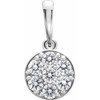 Cluster Pendant Mounting in 14 Karat White Gold for Round Stone, 0.8 grams