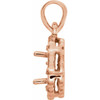 Halo Style Pendant Mounting in 14 Karat Rose Gold for Round Stone, 0.75 grams