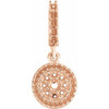 Cluster Pendant Mounting in 14 Karat Rose Gold for Round Stone, 1.72 grams