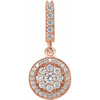 Cluster Pendant Mounting in 14 Karat Rose Gold for Round Stone, 1.72 grams