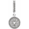 Cluster Pendant Mounting in Platinum for Round Stone, 2.69 grams