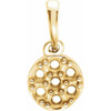 Cluster Pendant Mounting in 14 Karat Yellow Gold for Round Stone, 0.84 grams.