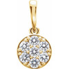 Cluster Pendant Mounting in 14 Karat Yellow Gold for Round Stone, 0.84 grams.