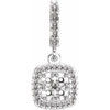 Cluster Pendant Mounting in 14 Karat White Gold for Round Stone, 1.82 grams