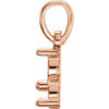 Three Stone Pendant Mounting in 14 Karat Rose Gold for Round Stone, 0.5 grams