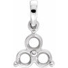 Three Stone Pendant Mounting in Sterling Silver for Round Stone, 0.49 grams