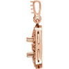 Halo Style Pendant Mounting in 14 Karat Rose Gold for Round Stone, 2.2 grams