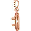 Halo Style Pendant Mounting in 14 Karat Rose Gold for Round Stone, 1.48 grams