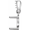 Round 4 Prong Accented Pendant Mounting in 14 Karat White Gold for Round Stone, 0.63 grams