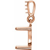 Round 4 Prong Accented Pendant Mounting in 14 Karat Rose Gold for Round Stone, 0.65 grams