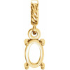 Oval Rope Pendant Mounting in 14 Karat Yellow Gold for Oval Stone, 0.58 grams