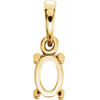 Oval 4 Prong Pendant Mounting in 14 Karat Yellow Gold for Oval Stone, 0.49 grams