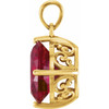 Oval 4 Prong Scroll Design Pendant Mounting in 14 Karat Yellow Gold for Oval Stone, 1.5 grams