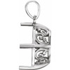 Oval 4 Prong Scroll Design Pendant Mounting in Sterling Silver for Oval Stone, 1.19 grams