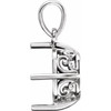 Cushion 4 Prong Scroll Pendant Mounting in 14 Karat White Gold for Cushion Stone, 1.09 grams