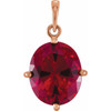 Oval 4 Prong Scroll Design Pendant Mounting in 14 Karat Rose Gold for Oval Stone, 1.5 grams