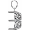 Round 4 Prong Pendant Mounting in 14 Karat White Gold for Round Stone, 1 grams