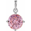 Round 4 Prong Pendant Mounting in 14 Karat White Gold for Round Stone, 1 grams