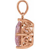Round 4 Prong Pendant Mounting in 14 Karat Rose Gold for Round Stone, 1.04 grams
