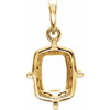 Cushion 4 Prong Pendant Mounting in 14 Karat Yellow Gold for Cushion Stone, 1.47 grams