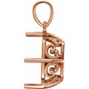 Cushion 4 Prong Pendant Mounting in 14 Karat Rose Gold for Cushion Stone, 1.47 grams