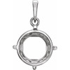 Round 4 Prong Pendant Mounting in Sterling Silver for Round Stone, 0.82 grams
