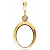 Filgree Back Set Bezel Pendant Mounting in 14 Karat Yellow Gold for Oval Stone, 0.48 grams